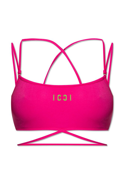 Dsquared2 Icon Bandeau Sport Bra In Pink