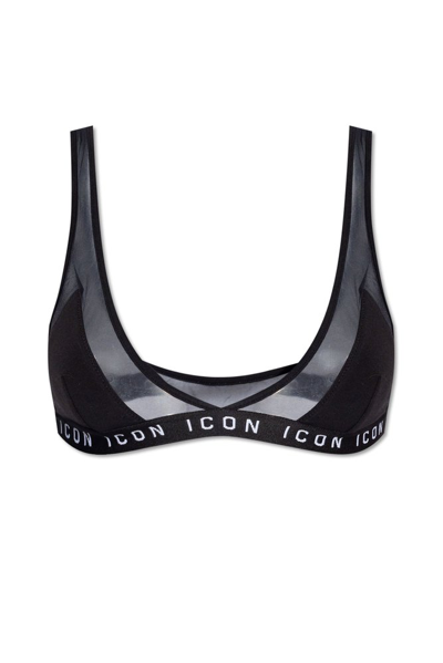 Dsquared2 Icon Triangle Bra In Black