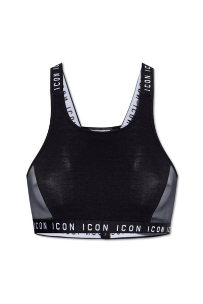 Dsquared2 Be Icon Sport Bra In Black