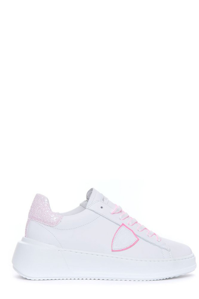 Philippe Model Paris Tres Temple Lace Up Sneakers In White