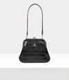 Vivienne Westwood Embossed Shoulder Bag In Black