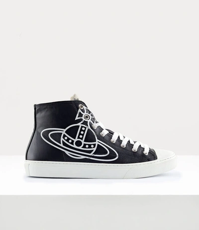 Vivienne Westwood High Top Canvas Plimsoll Cotton Canvas Black 11-45 Men