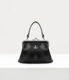 Vivienne Westwood Grained Texture Granny Frame Purse In Black