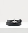 Vivienne Westwood Orb Buckle Palladium Belt Vacchetta Leather Black One Size Unisex In Black