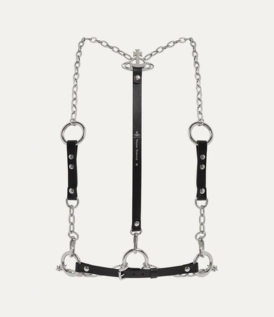 Vivienne Westwood Studs Belts Chain Harness In Black