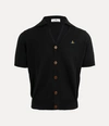 Vivienne Westwood Black Cotton Polo Cardigan In Black