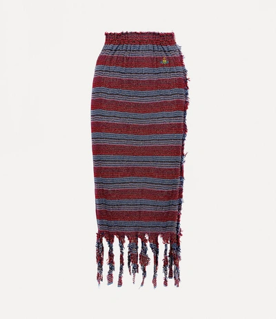 Vivienne Westwood Broken Stitch Skirt In Stripes-gold-metal