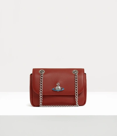 Vivienne Westwood Small Purse With Chain In Red-silver