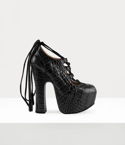 VIVIENNE WESTWOOD ELEVATED GHILLIE PLATFORM LEATHER BLACK 7-40 WOMEN