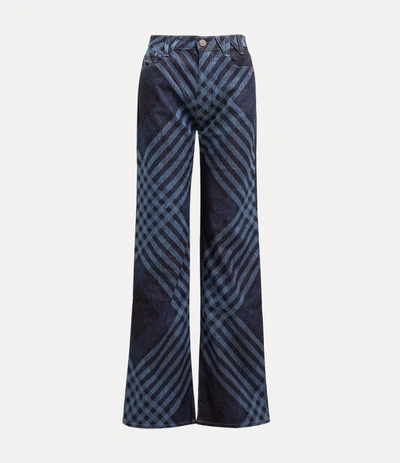 Vivienne Westwood Ray Tartan Print Flared Denim Jeans In Blue