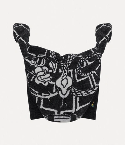 Vivienne Westwood Armour Intarsia Alpaca-blend Corset Top In Ash-white