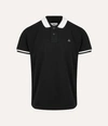 Vivienne Westwood Short-sleeve Polo Shirt With Contrasting White Trim In Black