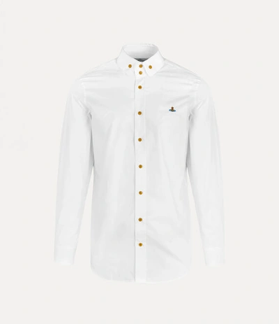 Vivienne Westwood Krall Logo-embroidered Cotton Shirt In White