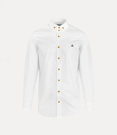 Vivienne Westwood Shirt With Subtle Orb Embroidery And Tailored Fit In Gray