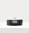 Vivienne Westwood Line Orb Buckle Belt Leather Black One Size Unisex In Black