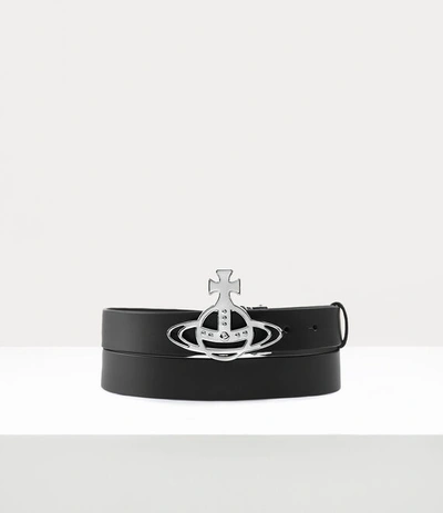 Vivienne Westwood Line Orb Buckle / Silver In Black