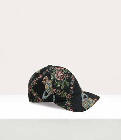 Vivienne Westwood ベースボールキャップ TRELLIS タピストリー Vivienne Westwood Baseball Cap Trellis Tapestry In Black