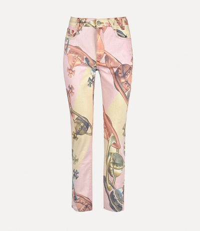 Vivienne Westwood W Harris Printed Denim Straight Jeans In Multi-colored