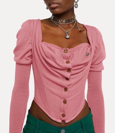 Vivienne Westwood Bea Corset Cardi In Petunia-pink