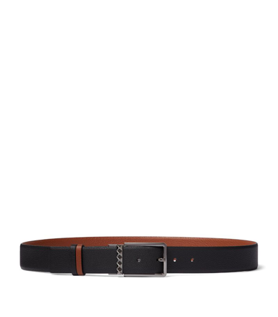 Valentino Garavani Leather Reversible Belt In Black