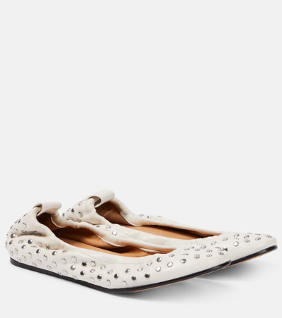 Isabel Marant Belna Leather Ballet Flats In White