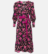 Diane Von Furstenberg Blade Printed Crepe Midi Wrap Dress In Pink