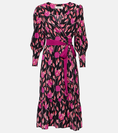 Diane Von Furstenberg Blade Printed Crêpe Wrap Dress In Pink