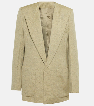 Victoria Beckham Wool-blend Twill Blazer In Green