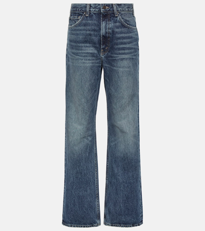 Nili Lotan Wide-leg High-waisted Jeans In Blau