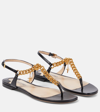 TOM FORD ZENITH EMBELLISHED LEATHER THONG SANDALS