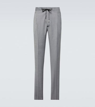 Lardini Easy Wear Wool-blend Straight Trousers In Grey