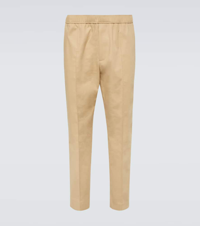 Lanvin Cotton-blend Tapered Pants In Beige