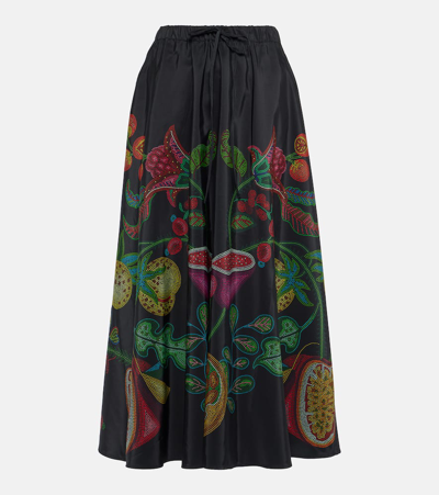 La Doublej Drawstring Skirt In Grenadilla_placa_e_black