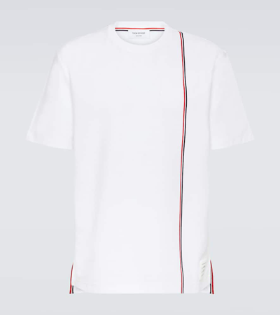 Thom Browne Rwb Stripe Cotton Jersey T-shirt In Pink