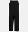 Stella Mccartney Straight Leg Stretch Wool Pants In Black