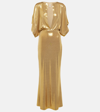 NORMA KAMALI OBIE METALLIC JERSEY MAXI DRESS