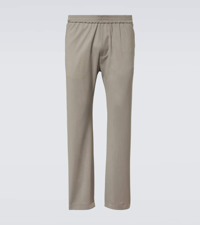 Barena Venezia Tosador Low-rise Wool Straight Chinos In Tortora