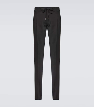 Lardini Easy Wear Wool-blend Straight Pants In Black