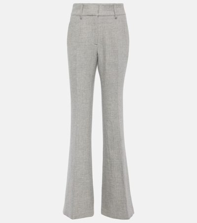 Gabriela Hearst Rhein Cashmere-blend Flared Trousers In Light Grey Melange