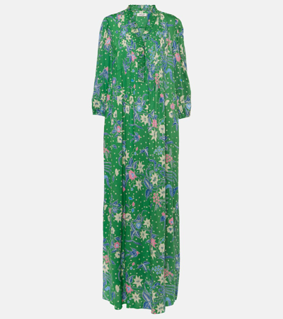 Diane Von Furstenberg Layla Printed Jersey Maxi Dress In Green