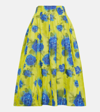 Marni Pleated Floral-print Flare Midi Skirt In Multicoloured