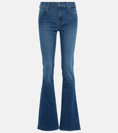 7 For All Mankind Mid-rise Bootcut Jeans In Blue