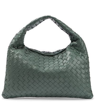 Bottega Veneta Hop Medium Leather Tote Bag In Green