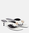 Versace Woman Thong Sandal Off White Size 7 Calfskin In White
