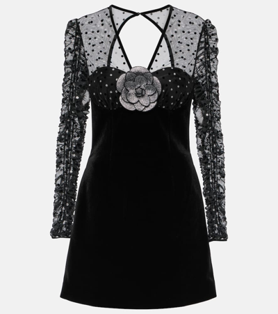 Rebecca Vallance Whitney Embellished Minidress In Black