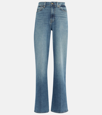 7 For All Mankind Lotta Luxe Vintage High-rise Flared Jeans In Blue