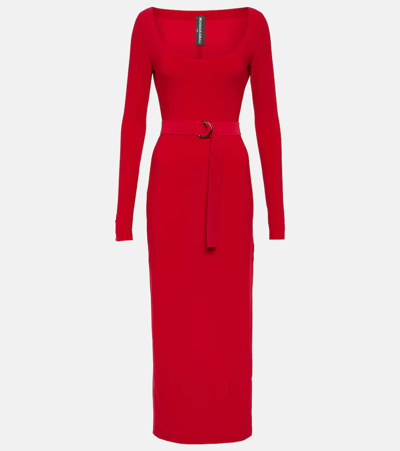 Norma Kamali Jersey Maxi Dress In Red