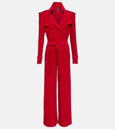 Norma Kamali Belted Jumpsuit In Red
