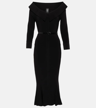 Norma Kamali Off-shoulder Jersey Midi Dress In Black