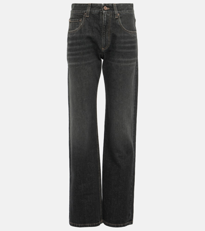 Brunello Cucinelli Straight Leg Jeans In Gray